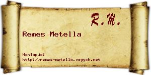 Remes Metella névjegykártya